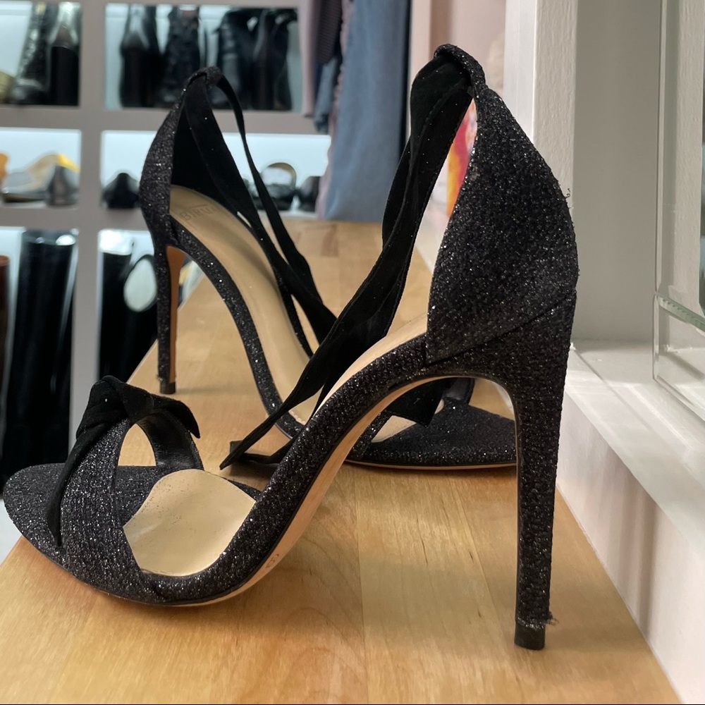 Authentic Alexander Birman sandal. Black sparkle fabric and velvet size 36